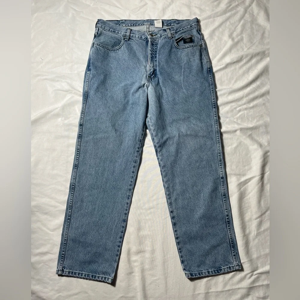 Vintage Y2K Harley Davidson Blue denim traditional fit jeans men’s size 36 - Picture 1 of 8